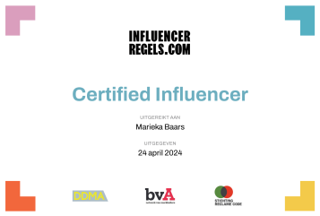 2024-04-24 influencer certificaat marieka baars